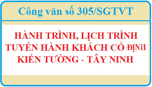 Về việc chấp hành thời gian, hành trình và lịch trình tuyến vận tải hành khách cố định Kiến Tường – Tây Ninh